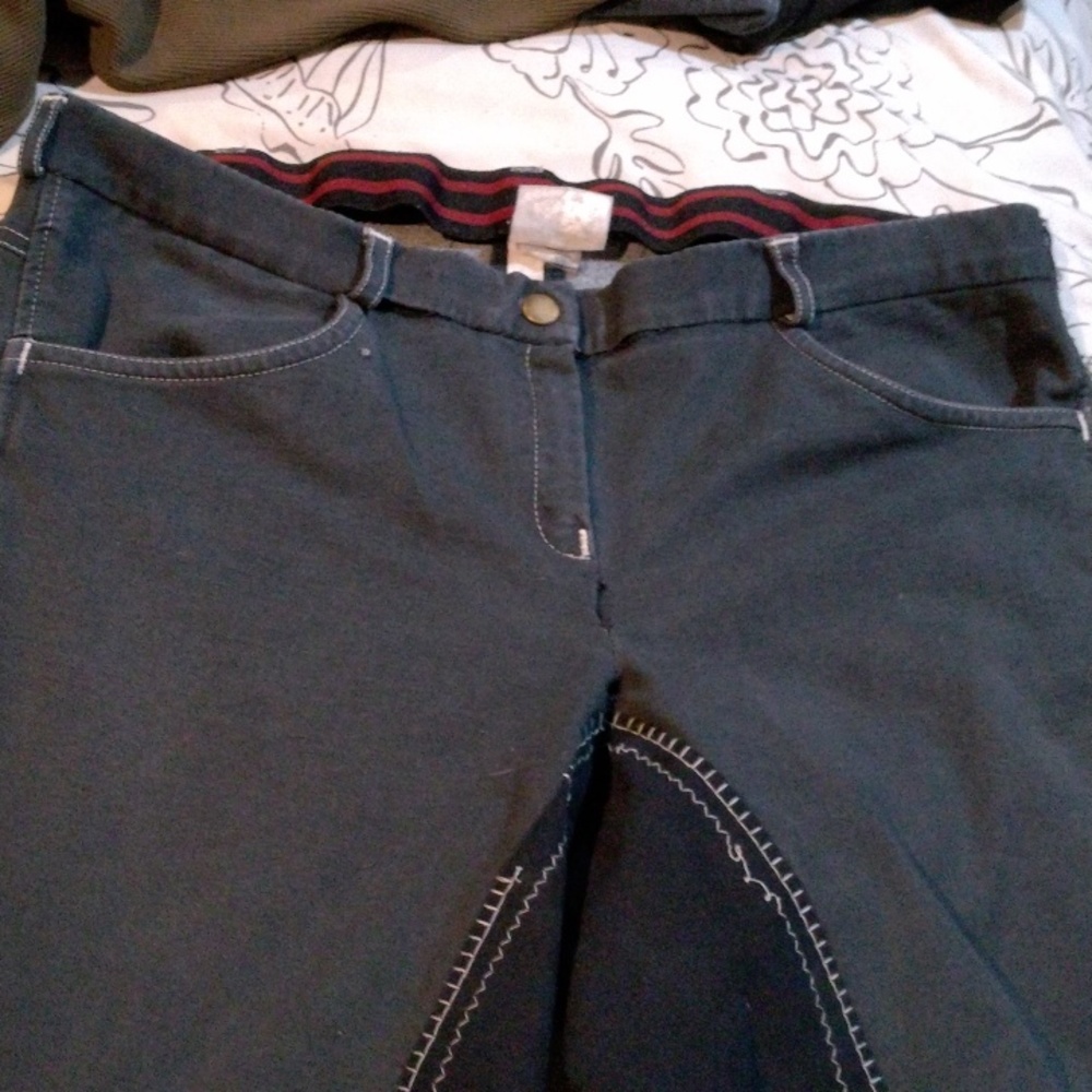 Black full seat English riding breaches